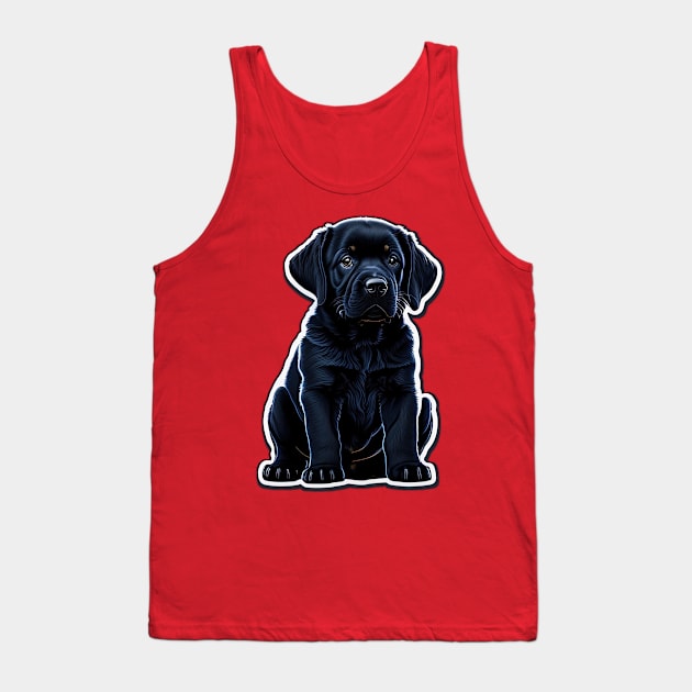 Black Labrador Retriever Puppy Tank Top by SymbioticDesign